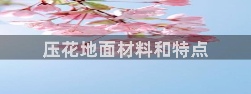 太阳集团董事长是谁：压花地面材料和特点